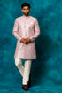 VASTRAMAY Men's Purple Pastel Embroidered Sherwani Set